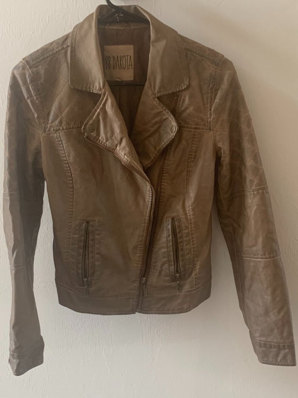 BB Dakota Vegan Leather Women's Juniors Brown Jacket Size S